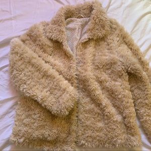 zara girls faux fur coat size 13/14